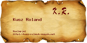 Kusz Roland névjegykártya